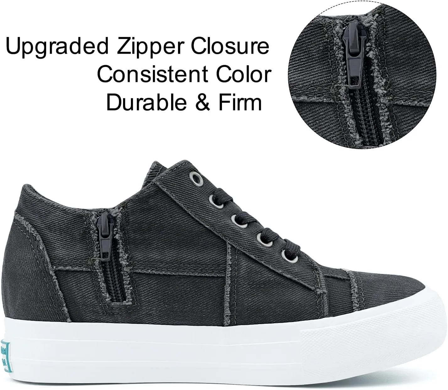 JENN ARDOR Wedge Sneakers for Women Lightweight Platform Shoes High Top Fashion Sneakers Hidden Wedgie Sneaker Ankle Booties for Women