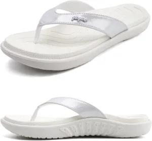jiajiale Womens Fashion Orthotic Flip Flops Ladies Slip On Lightweight Comfortable Thick Cushion Yoga Mat Thong Sandals With Plantar Fasciitis Arch Support