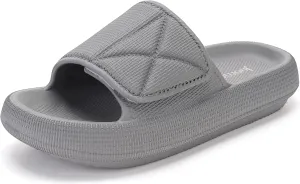 Joomra Slides for Women and Men Recovery Pillow Slippers Diabetic Sandals | Adjustable Strap | Dual Cushioned Thick Sole
