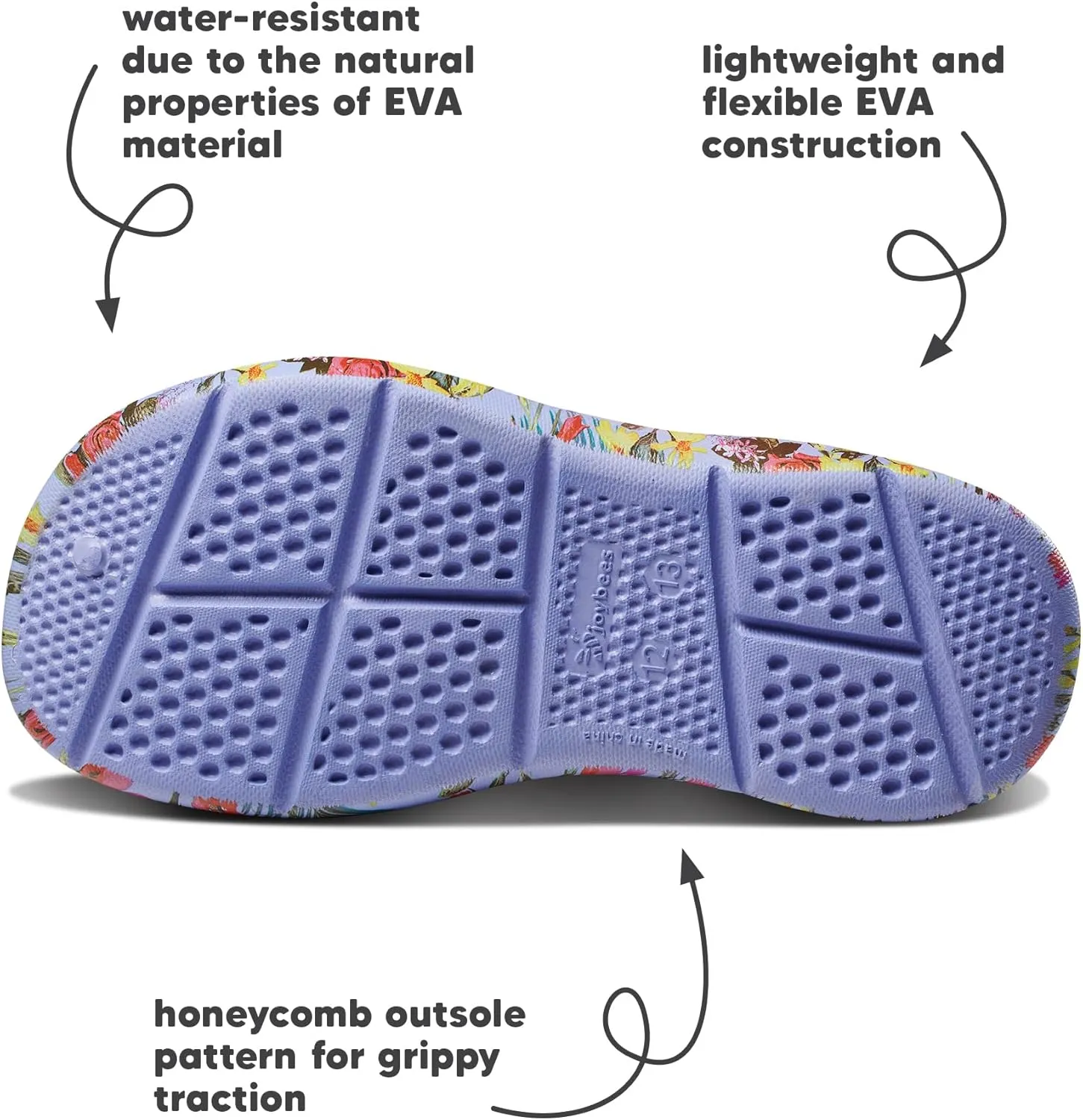 Joybees Kids Active Clog - Clogs for Kids, Rubber Shoe for Girls and Boys, Slip On Foam Sandals, Water Shoes with Strap for Toddlers and Children Size C4-J5