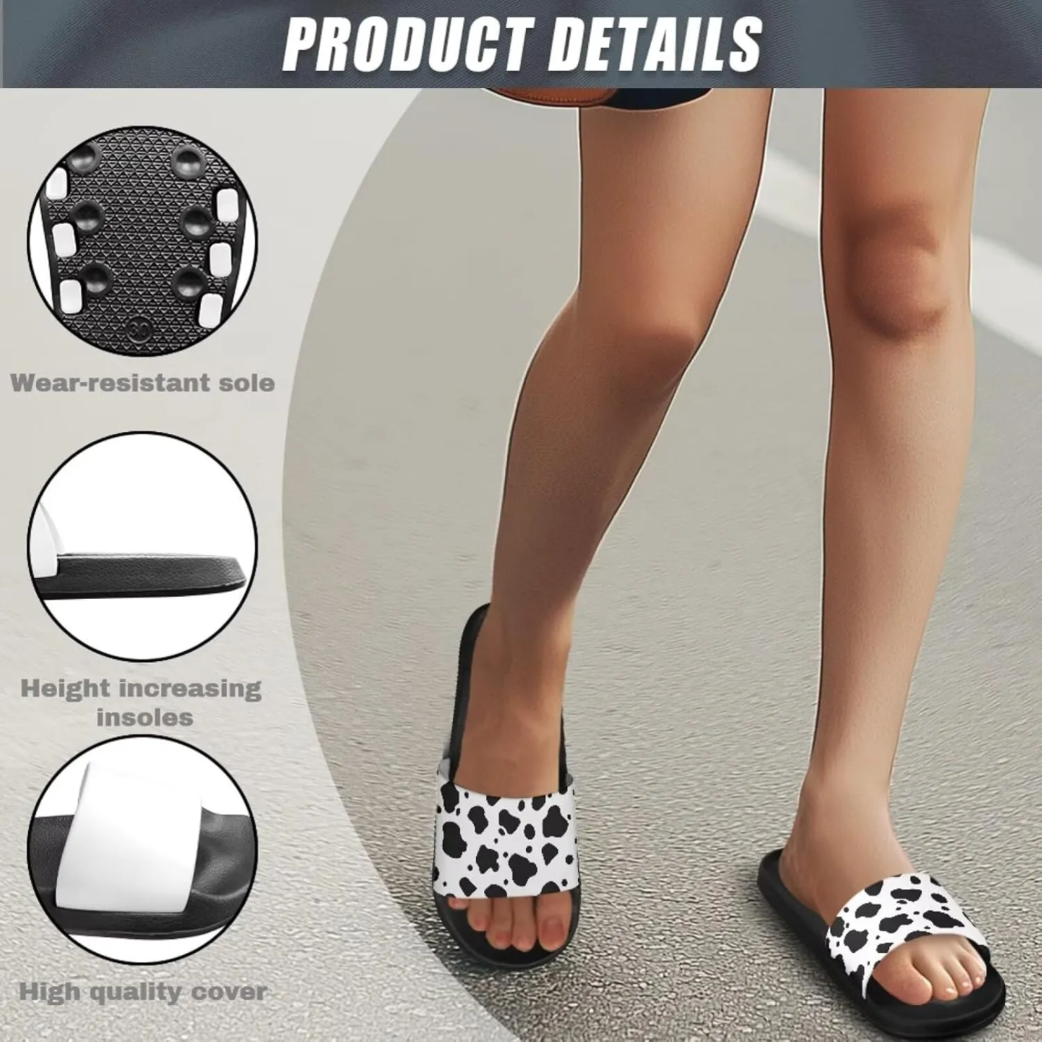JoyLamoria Animal Print Sandals House Slides Women Cozy Pillow Slippers Soft Non-Slip Beach Pool Bathroom Lightweight Summer Fashionable