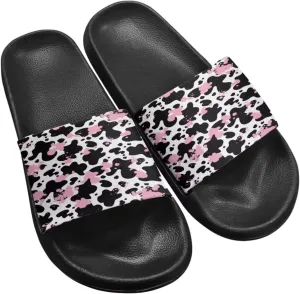 JoyLamoria Animal Print Sandals House Slides Women Cozy Pillow Slippers Soft Non-Slip Beach Pool Bathroom Lightweight Summer Fashionable