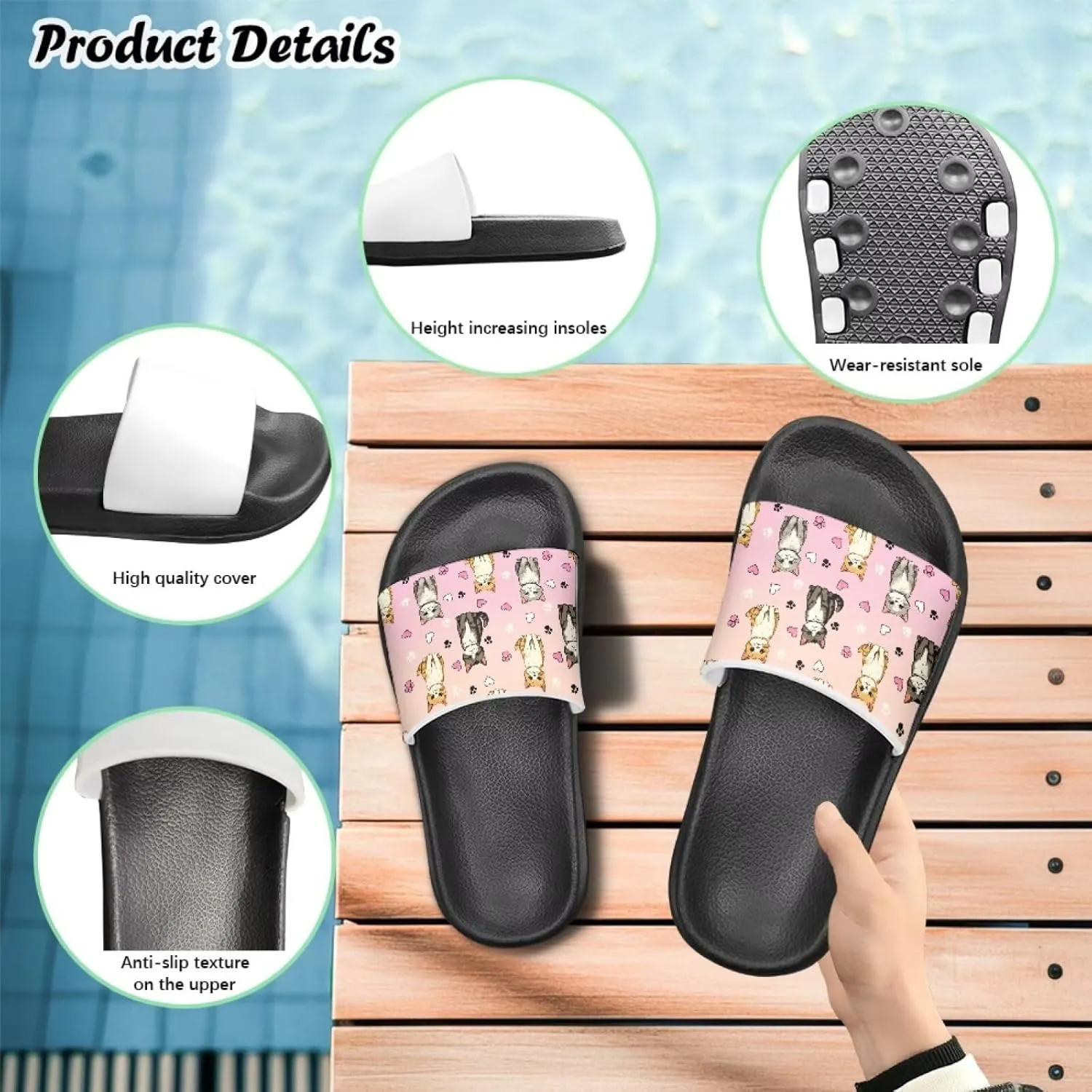 JoyLamoria Animals Design Sandals House Slides Kids Cloud Slippers Cushioned Non Slip Indoor Outdoor Lightweight Open Toe Comfy