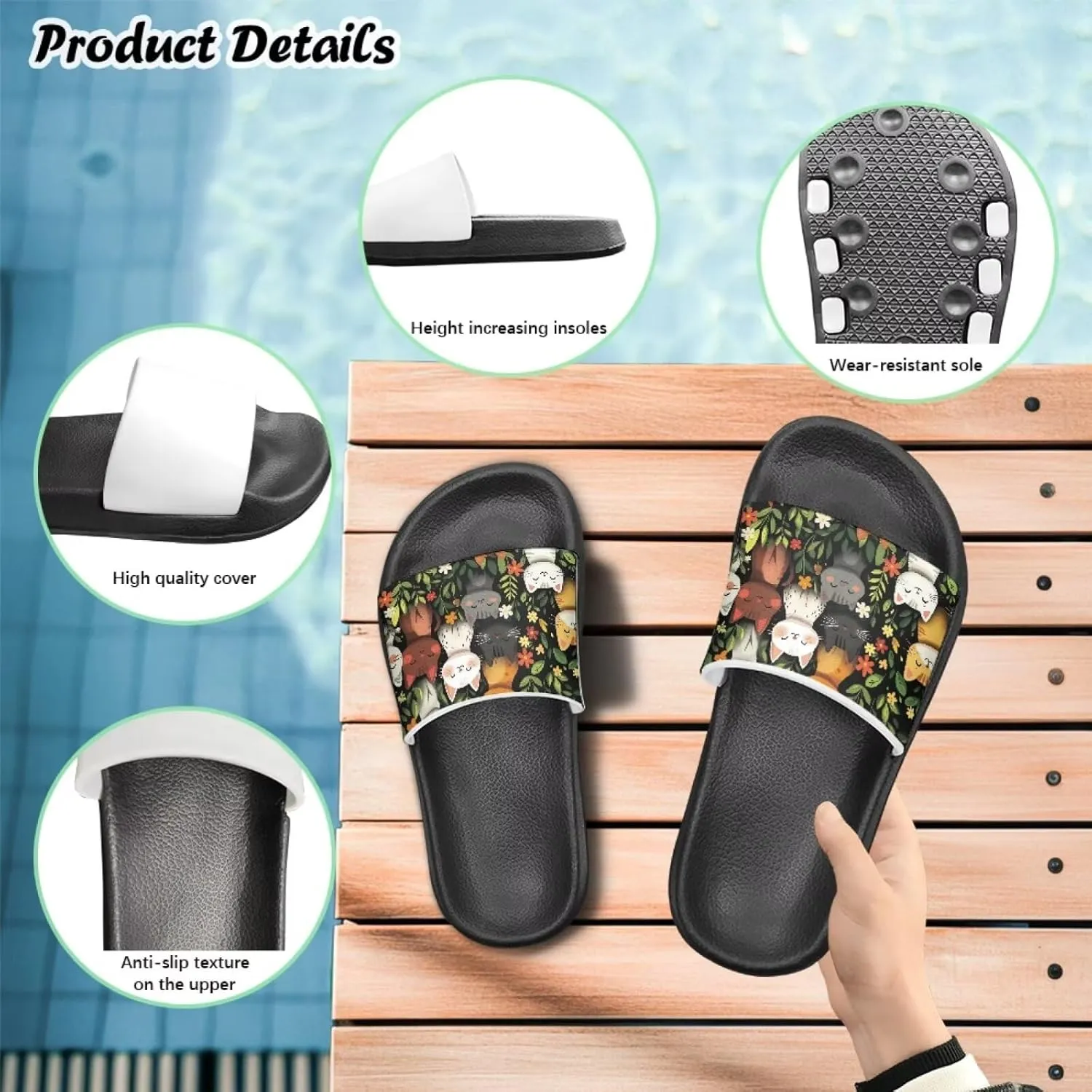 JoyLamoria Animals Design Sandals House Slides Kids Cloud Slippers Cushioned Non Slip Indoor Outdoor Lightweight Open Toe Comfy