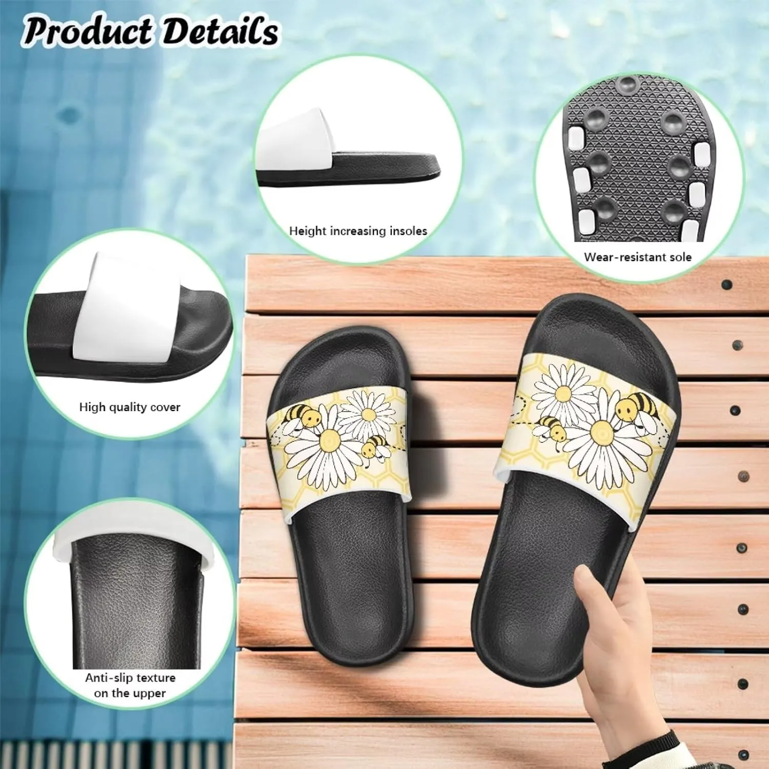 JoyLamoria Animals Print Sandals House Slides Kids Unisex Cloud Slippers Cushioned Non-Slip Shower Beach Pool Open Toe Comfy
