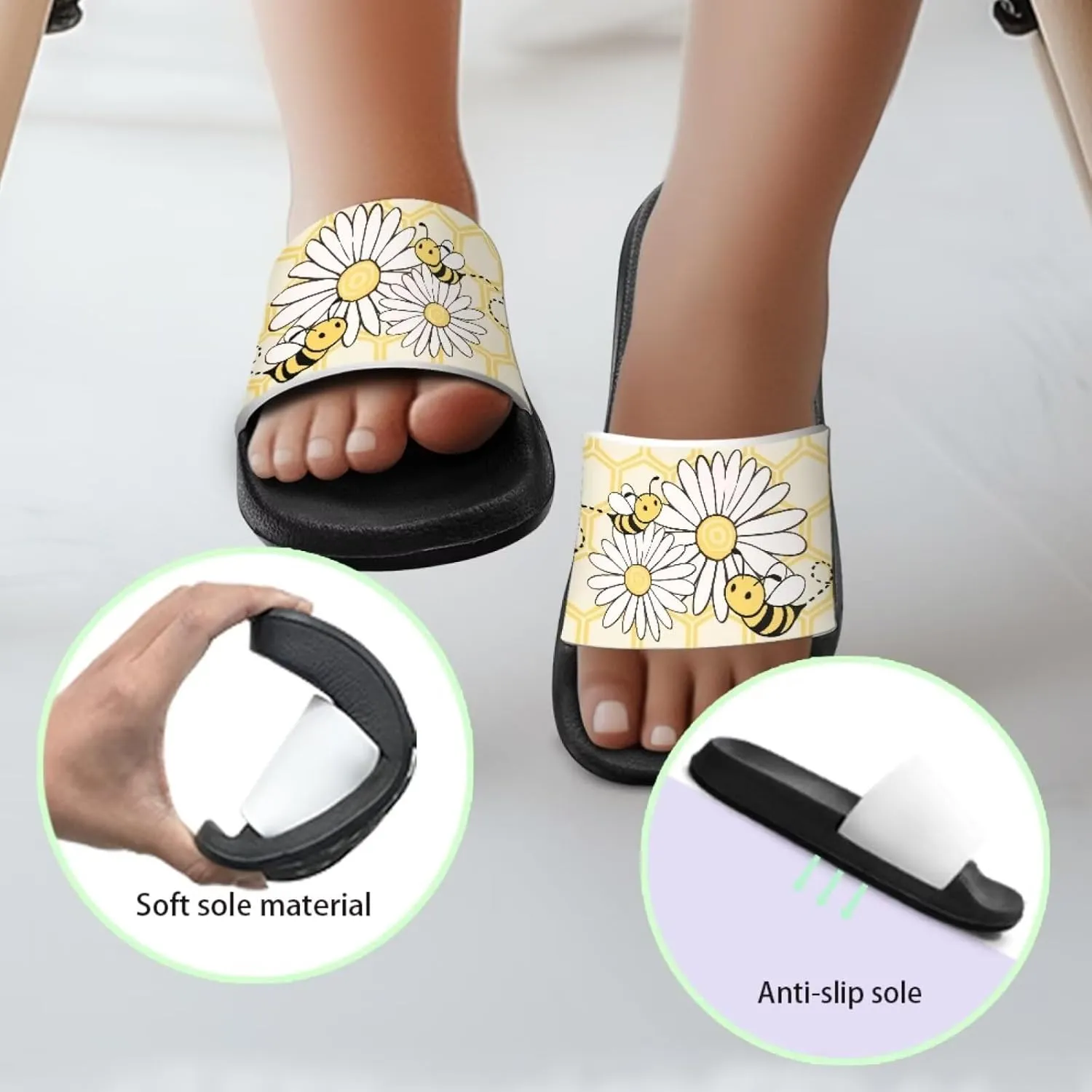 JoyLamoria Animals Print Sandals House Slides Kids Unisex Cloud Slippers Cushioned Non-Slip Shower Beach Pool Open Toe Comfy