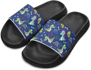 JoyLamoria Boys Dinosaur Print Sandals House Slides Kids Cloud Slippers Non-Slip Beach Pool Indoor Outdoor Open Toe Comfy