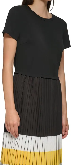 Karl Lagerfeld Paris Women's Pleated Printed Midi Dress