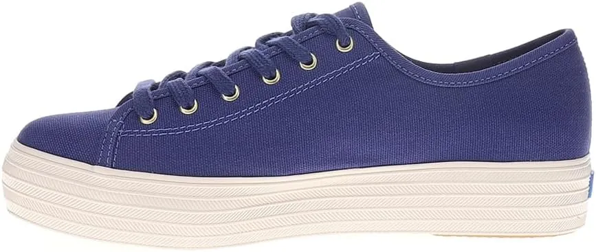 Keds Womens Triple Kick Canvas Daisy Embroidery Lace Up Sneakers Shoes Casual - Blue
