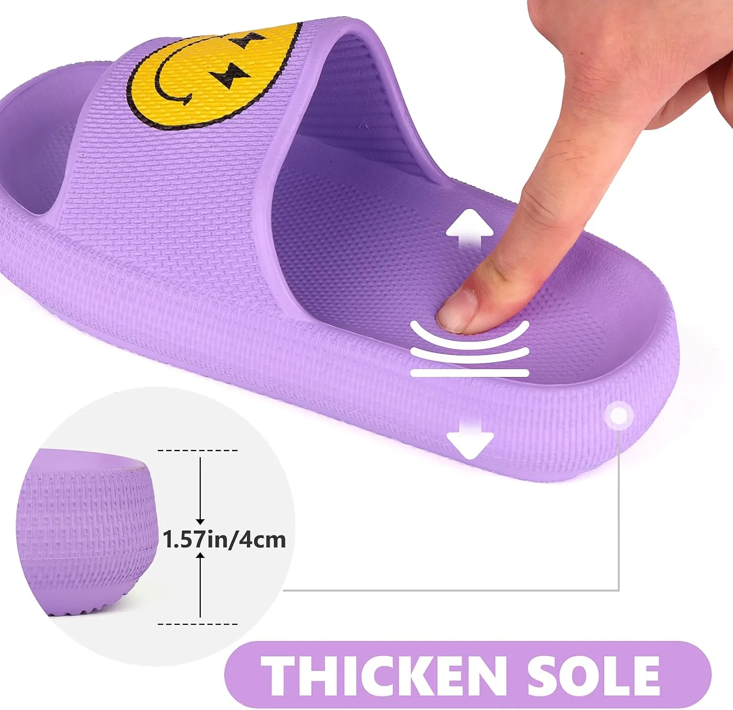 Kids Cloud Slides丨Pillow Sandals for Boys Girls丨Quick Drying Bathroom Shower Sandals丨Summer Beach Pool Slippers| Thick Sole Non-Slip