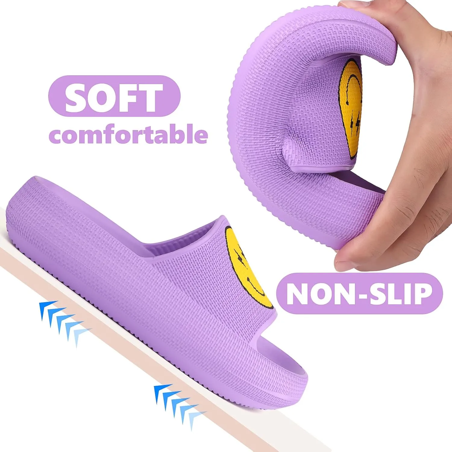 Kids Cloud Slides丨Pillow Sandals for Boys Girls丨Quick Drying Bathroom Shower Sandals丨Summer Beach Pool Slippers| Thick Sole Non-Slip