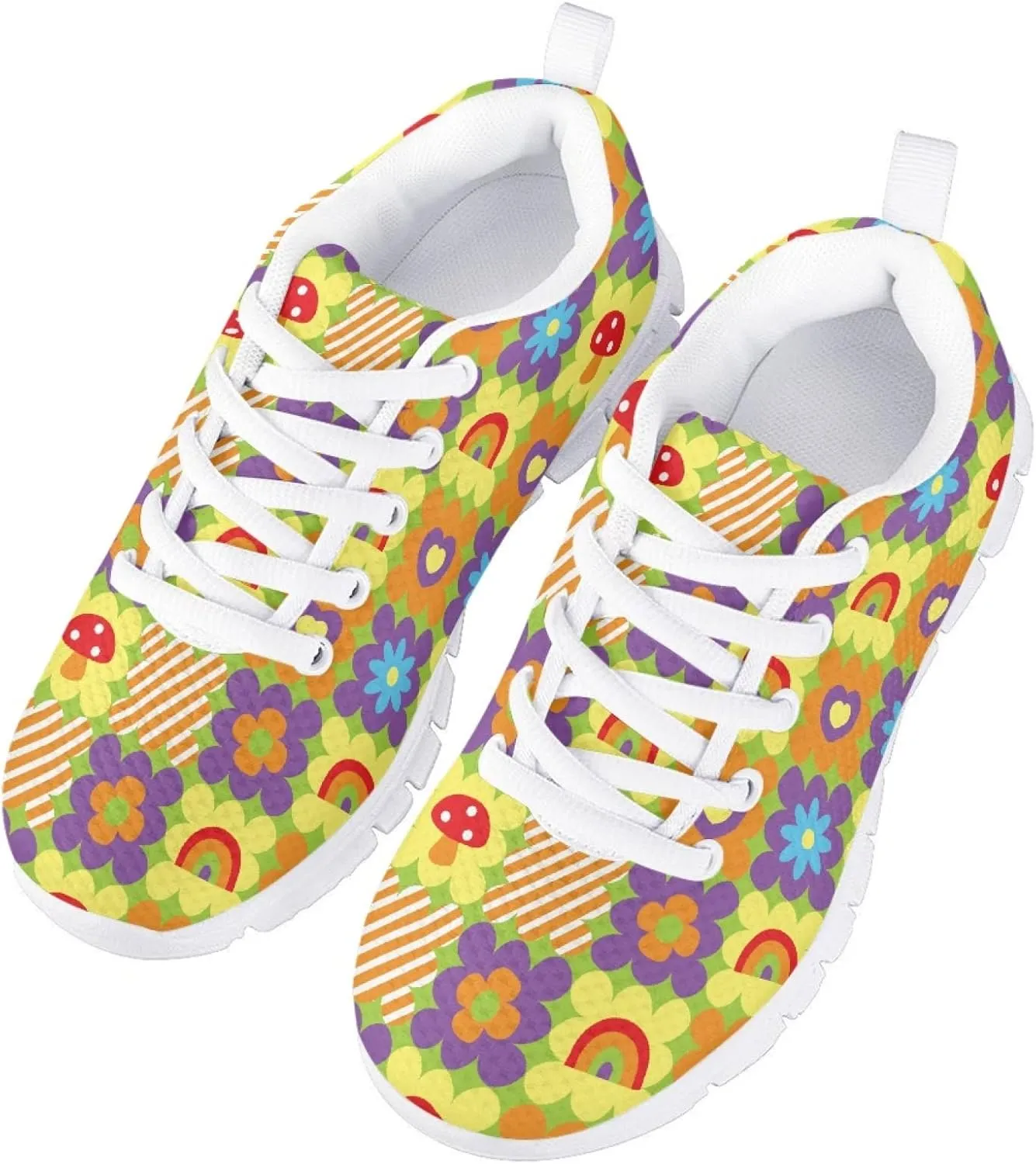 Kids Cute Tennis Running Shoes Graphic Print Lightweight Walking Athletic Sneakers for Girls Boys