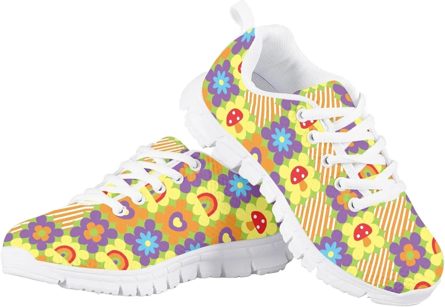 Kids Cute Tennis Running Shoes Graphic Print Lightweight Walking Athletic Sneakers for Girls Boys