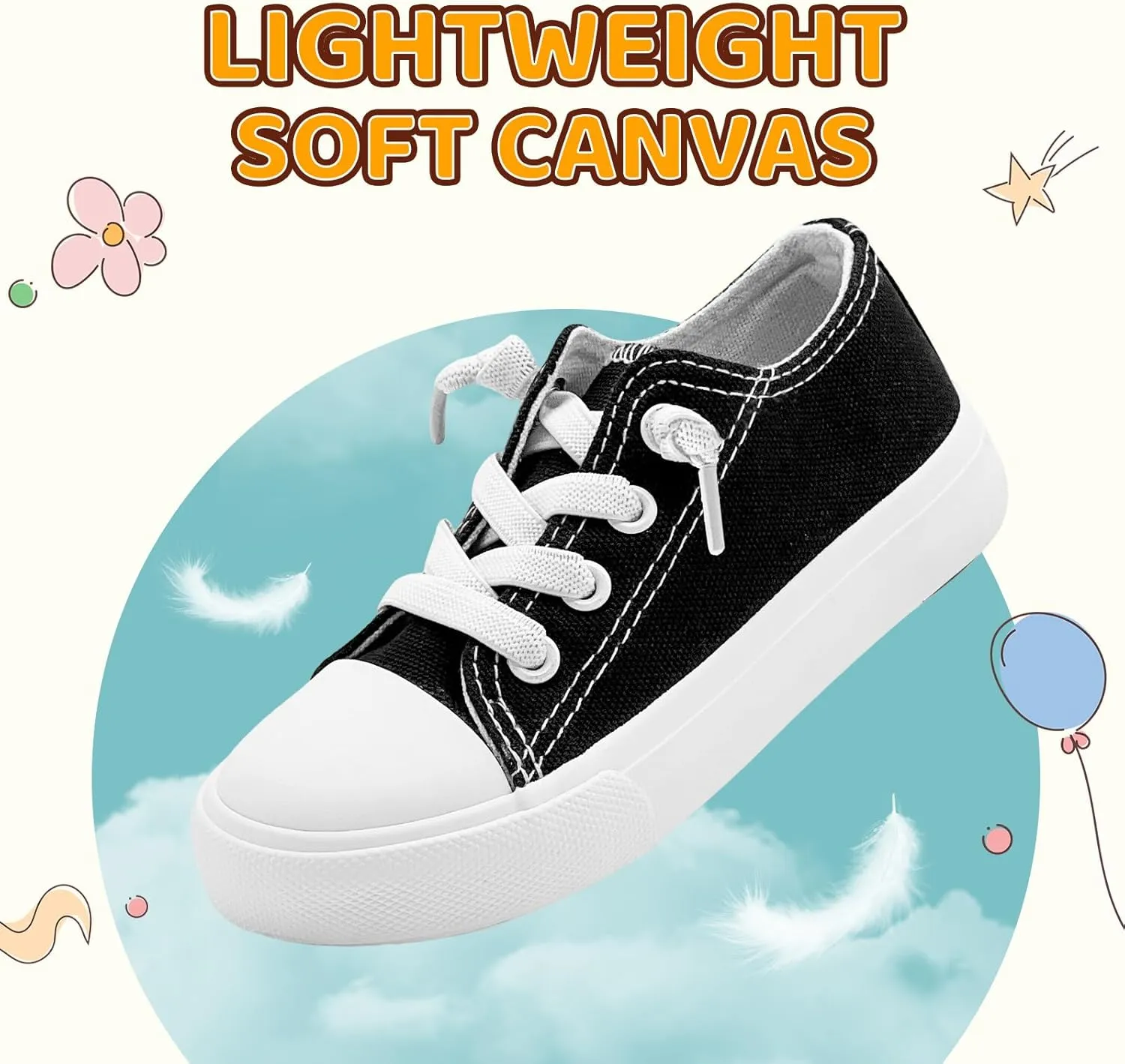 Kids Girls Boys Canvas Sneakers Slip on Walking Shoes Lightweight Tennis Running School Casual Classic Sneakers Little Big Kids