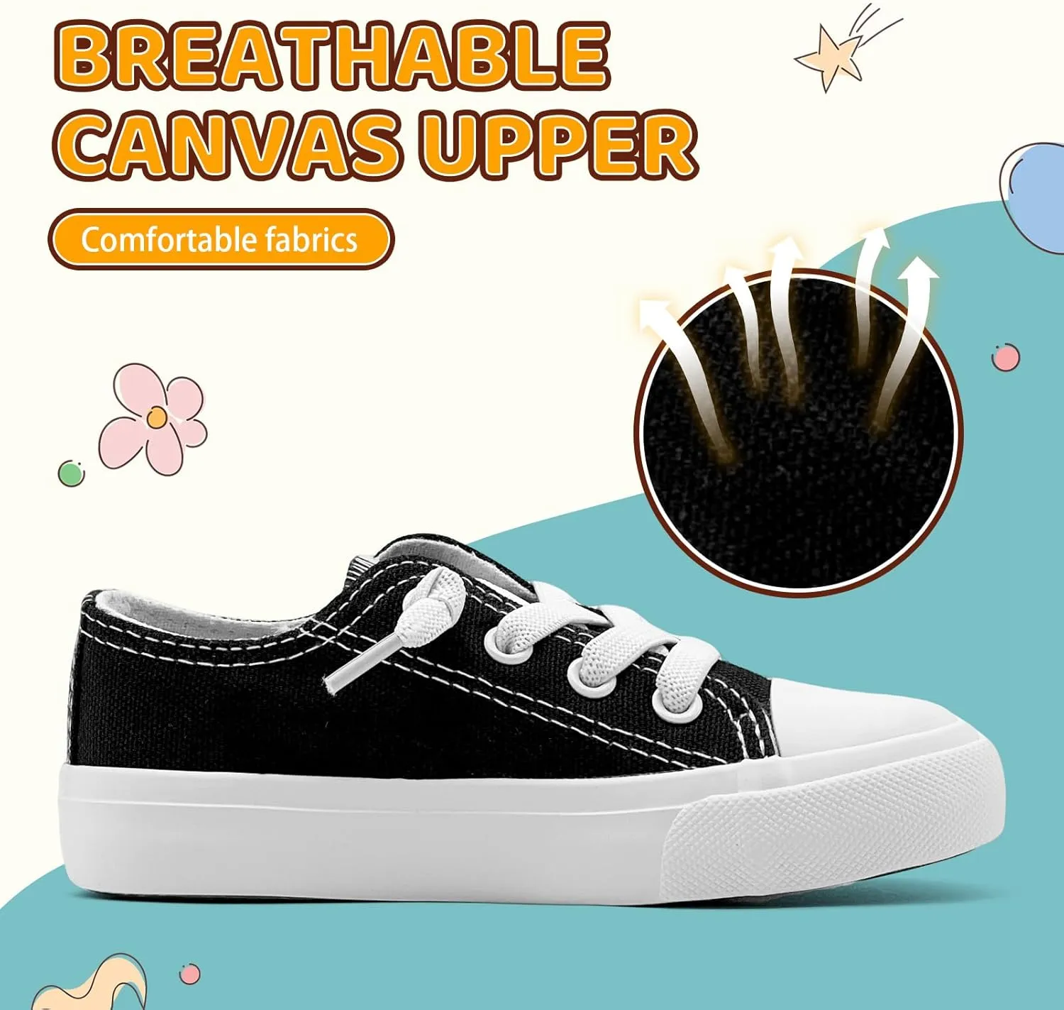 Kids Girls Boys Canvas Sneakers Slip on Walking Shoes Lightweight Tennis Running School Casual Classic Sneakers Little Big Kids