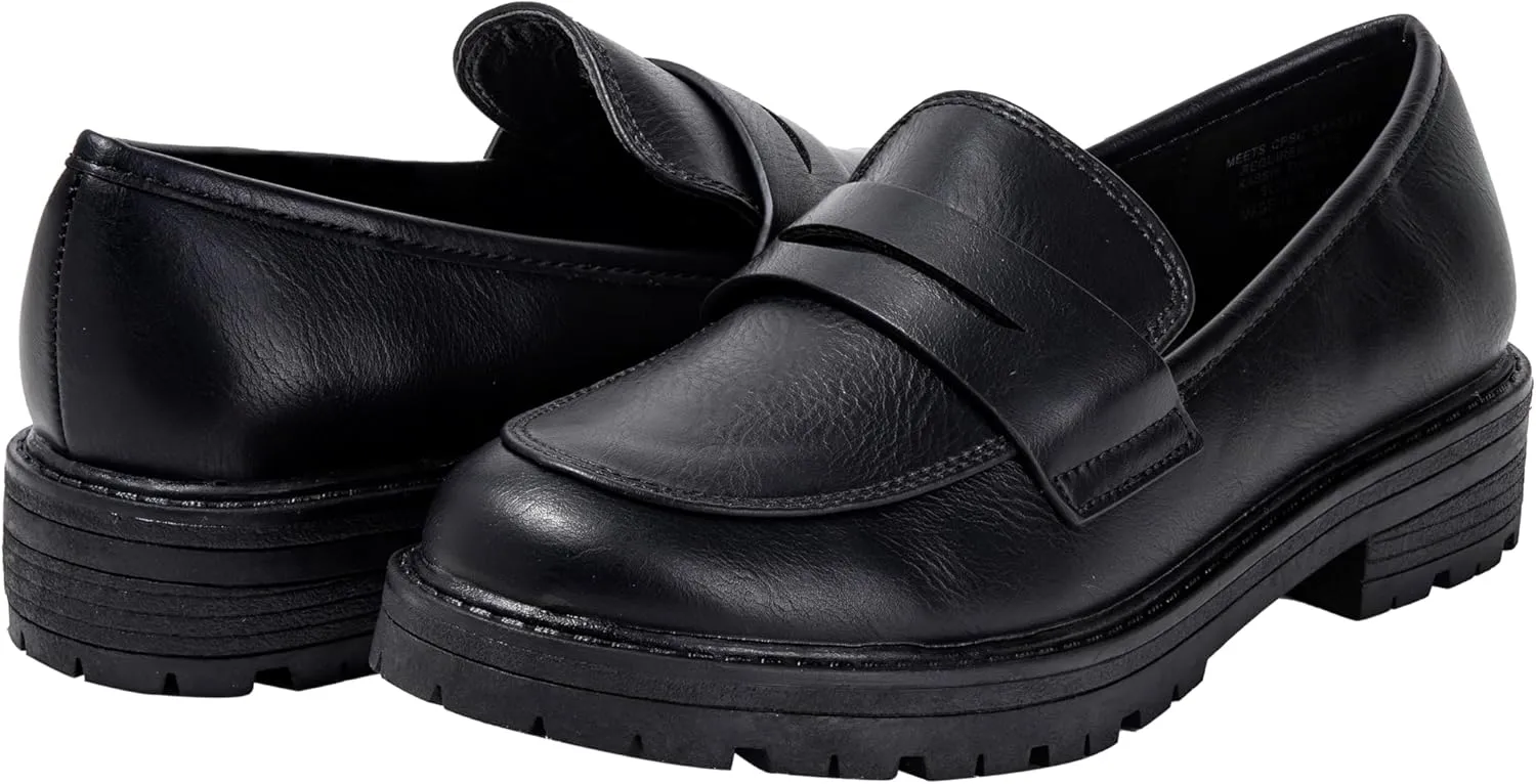 Kids Loafers Slip On Round Toe Uniform Dress Church School Casual Girls Shoes Krystal-2