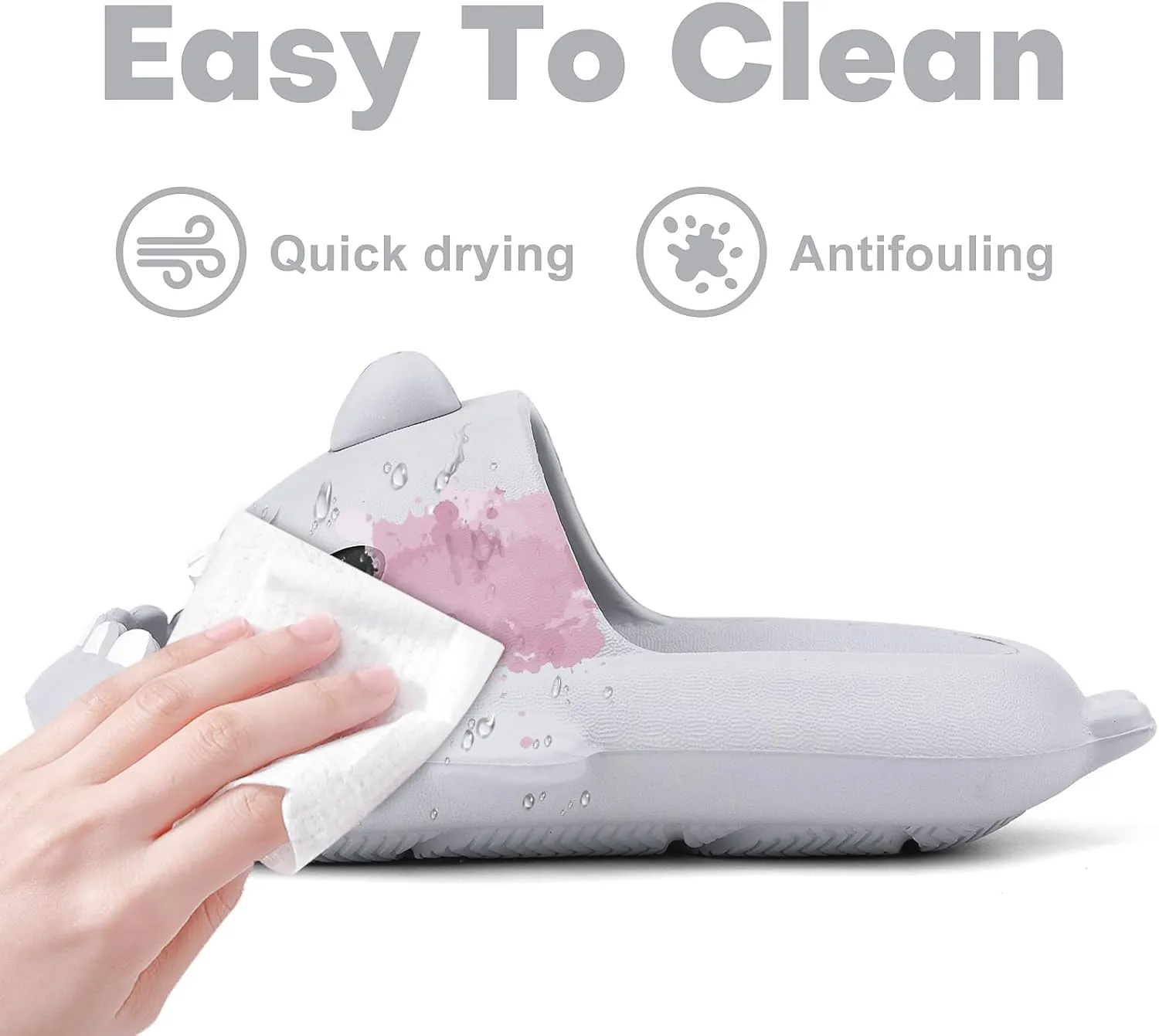 Kids Shark Cloud Slides | Boys Girls Slip On Sandals | Toddler Beach Slippers | Youth Fish Flip Flops Pool Shower Shoes