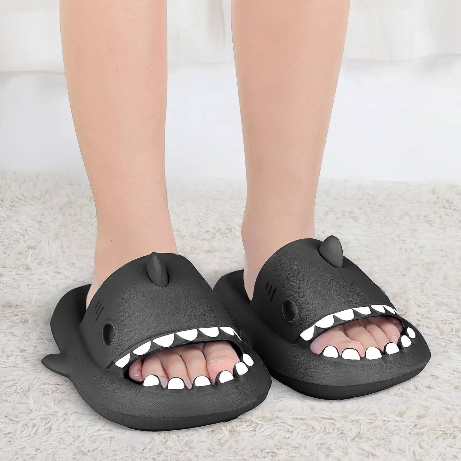 Kids Shark Cloud Slides | Boys Girls Slip On Sandals | Toddler Beach Slippers | Youth Fish Flip Flops Pool Shower Shoes