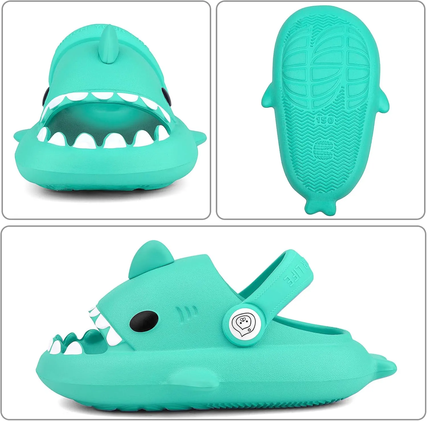 Kids Shark Cloud Slides | Boys Girls Slip On Sandals | Toddler Beach Slippers | Youth Fish Flip Flops Pool Shower Shoes