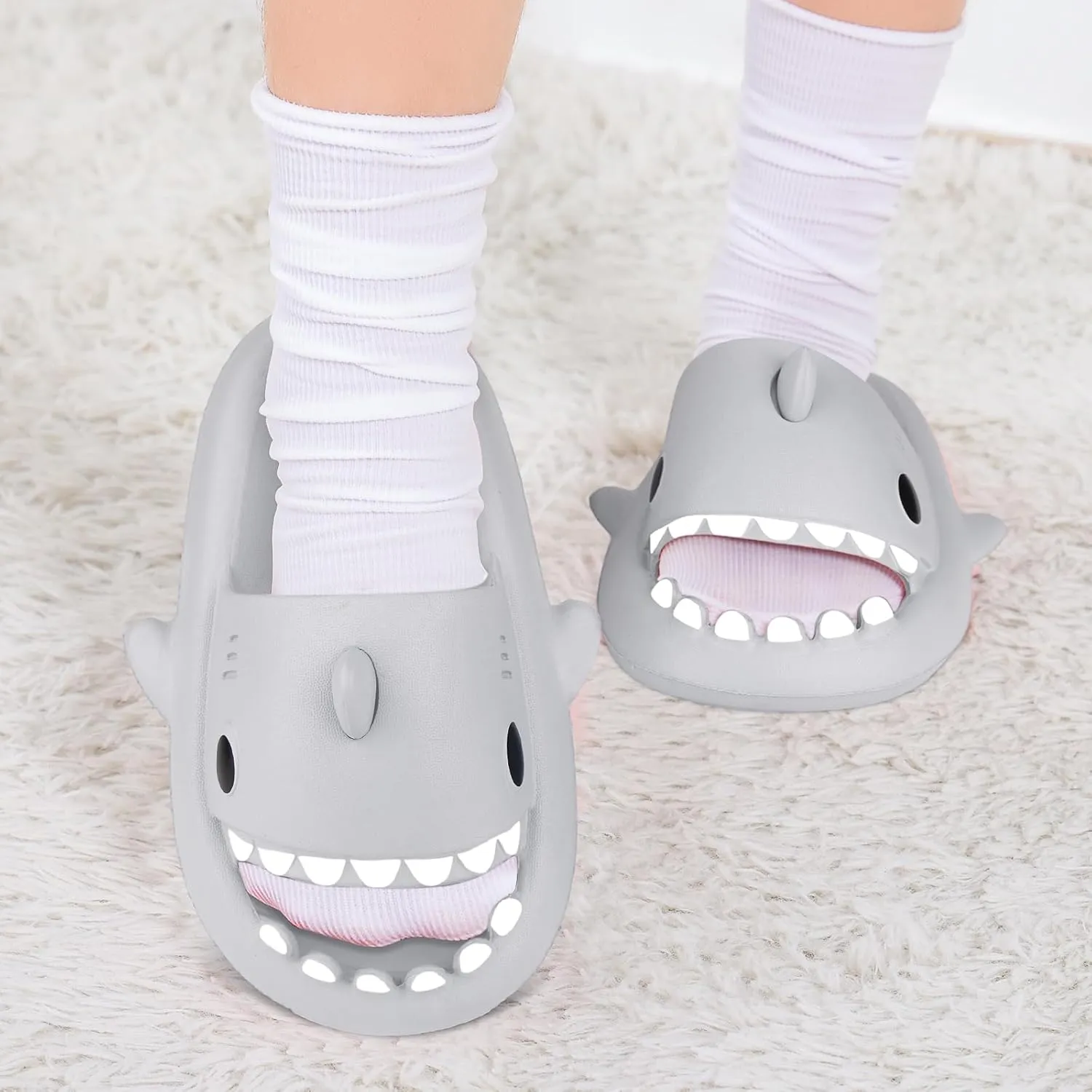 Kids Shark Cloud Slides | Boys Girls Slip On Sandals | Toddler Beach Slippers | Youth Fish Flip Flops Pool Shower Shoes