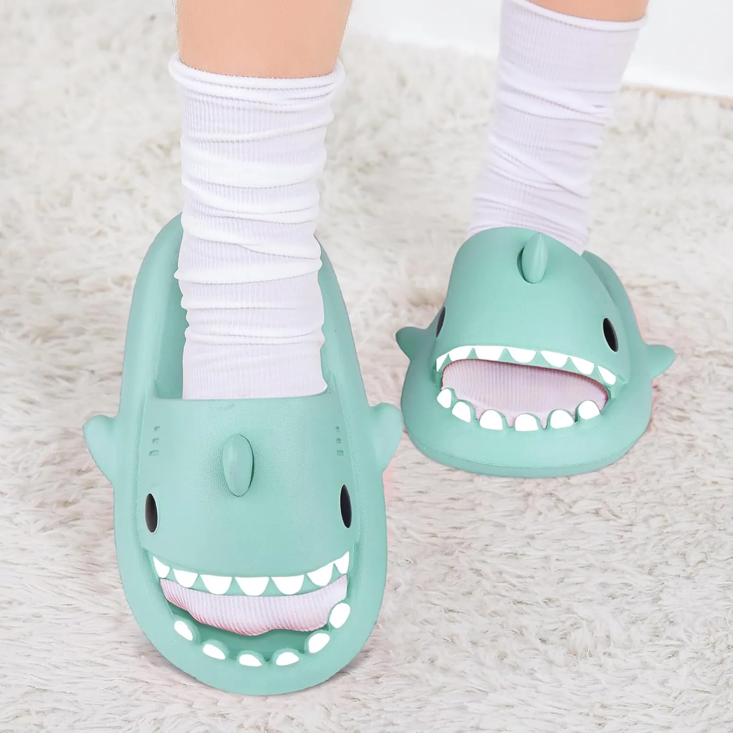 Kids Shark Cloud Slides | Boys Girls Slip On Sandals | Toddler Beach Slippers | Youth Fish Flip Flops Pool Shower Shoes
