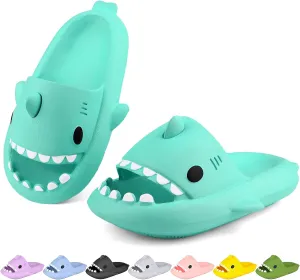 Kids Shark Cloud Slides | Boys Girls Slip On Sandals | Toddler Beach Slippers | Youth Fish Flip Flops Pool Shower Shoes