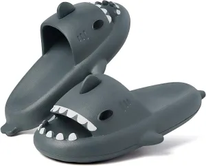 Kids Shark Slides Boys Girls Toddlers Cloud Shower Slippers Cute Cartoon Open Toe Sandals Cushioned Thick Sole Beach Pool Shoes