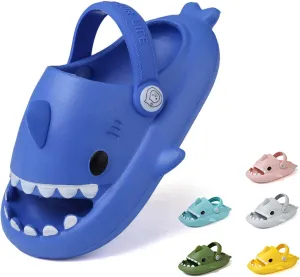 Kids Shark Slides, Shark Slippers for Kids Boys Girls, Cloud Pillow Slides with Thick Sole, Soft, Non-slip