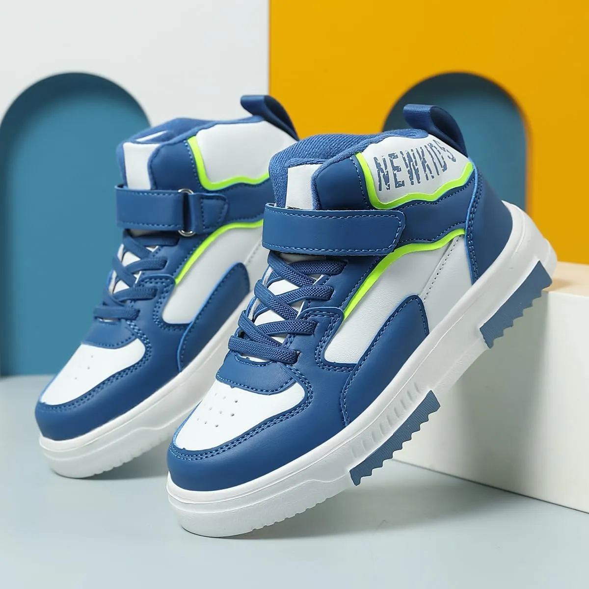 Kids Sneakers for Boys Girls High Top Skate Shoes Unisex-Child Casual Walking Shoes Lightweight Breathable Non-Slip Athletic Shoes