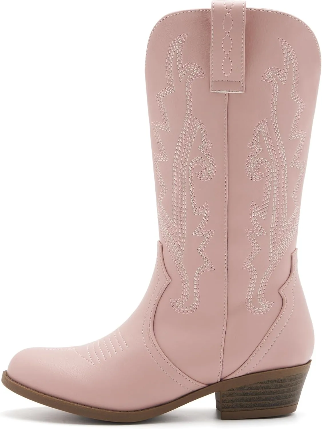 Kids Western Boots Embroidered Cowgirl Cowboy Boots Boys Girls Mid Calf Round Toe Riding Shoes Little Kid/Big Kid