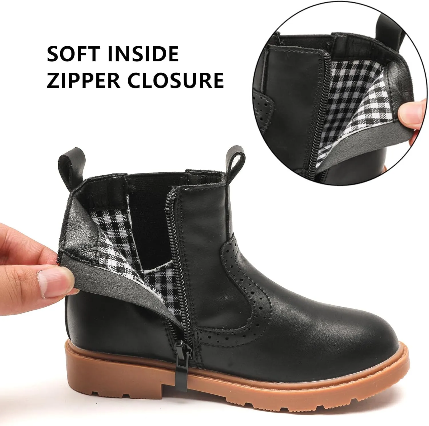 kkdom Boys Girls Waterproof Outdoor Side Zipper Comfort Chelsea Ankle Boots(Toddler/Little Kid/Big Kid)