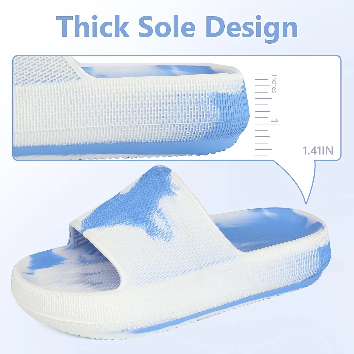 KOUECI Kids Cloud Slides Boys Girls Shower Slippers Slip on Slide Sandals Non-slip Summer Beach Pool Shoes