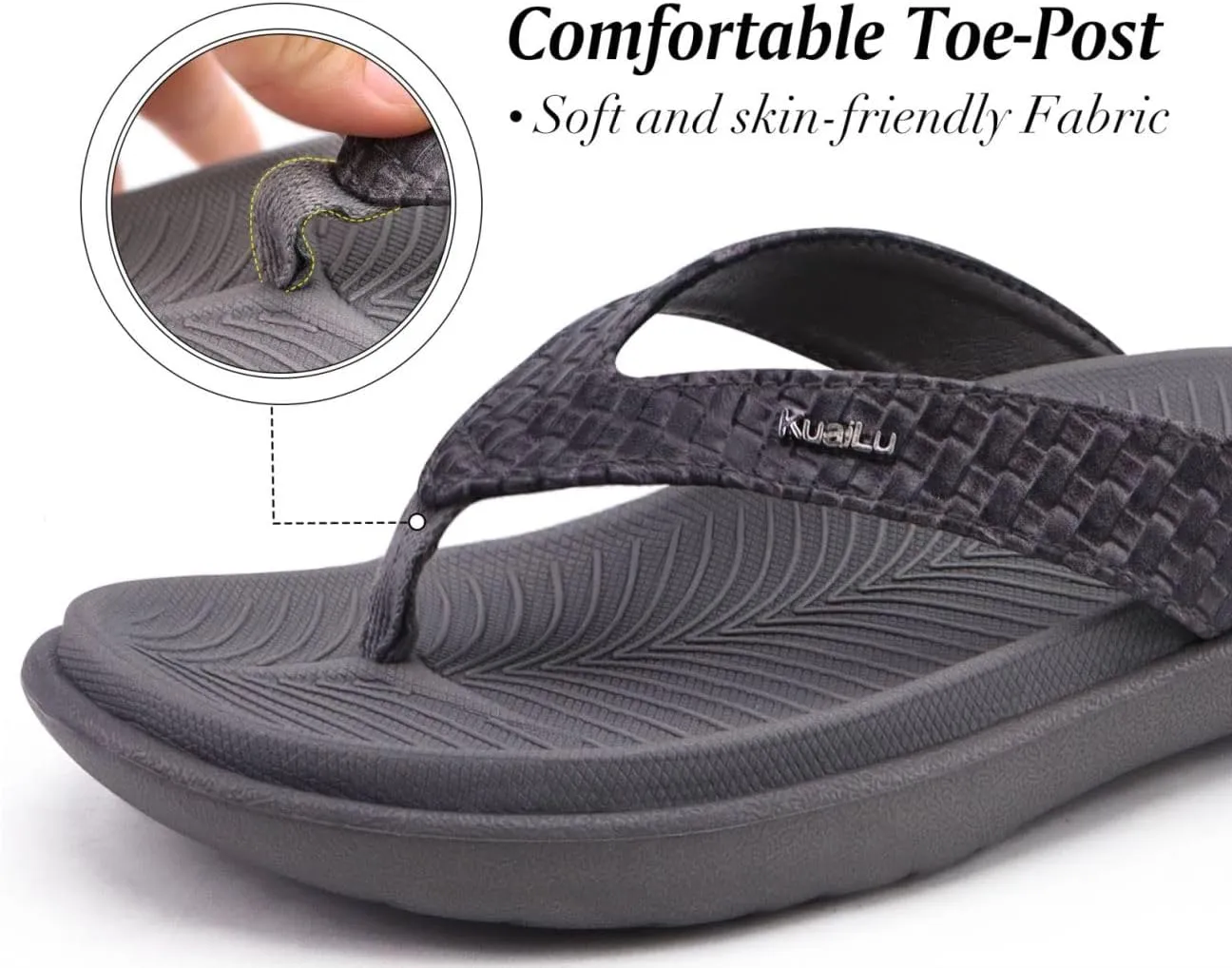 KuaiLu Womens Flip Flops Ladies Yoga Mat Comfortable Walking Thong Sandals With Plantar Fasciitis Arch Support Slip On Indoor Outdoor For Summer
