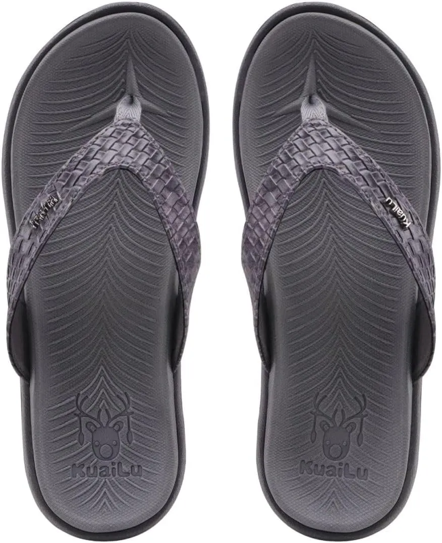 KuaiLu Womens Flip Flops Ladies Yoga Mat Comfortable Walking Thong Sandals With Plantar Fasciitis Arch Support Slip On Indoor Outdoor For Summer