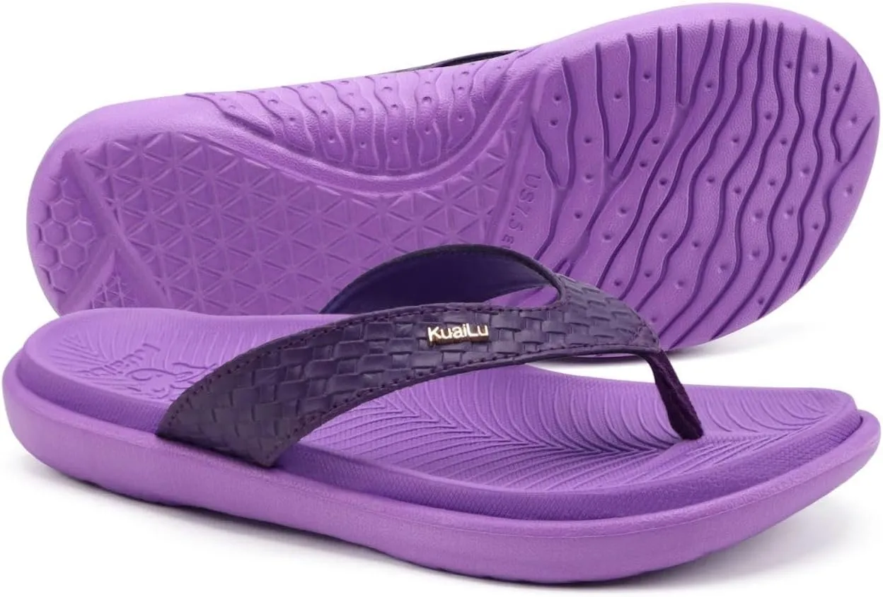 KuaiLu Womens Flip Flops Ladies Yoga Mat Comfortable Walking Thong Sandals With Plantar Fasciitis Arch Support Slip On Indoor Outdoor For Summer