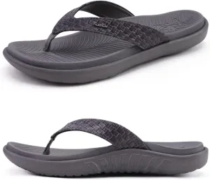 KuaiLu Womens Flip Flops Ladies Yoga Mat Comfortable Walking Thong Sandals With Plantar Fasciitis Arch Support Slip On Indoor Outdoor For Summer