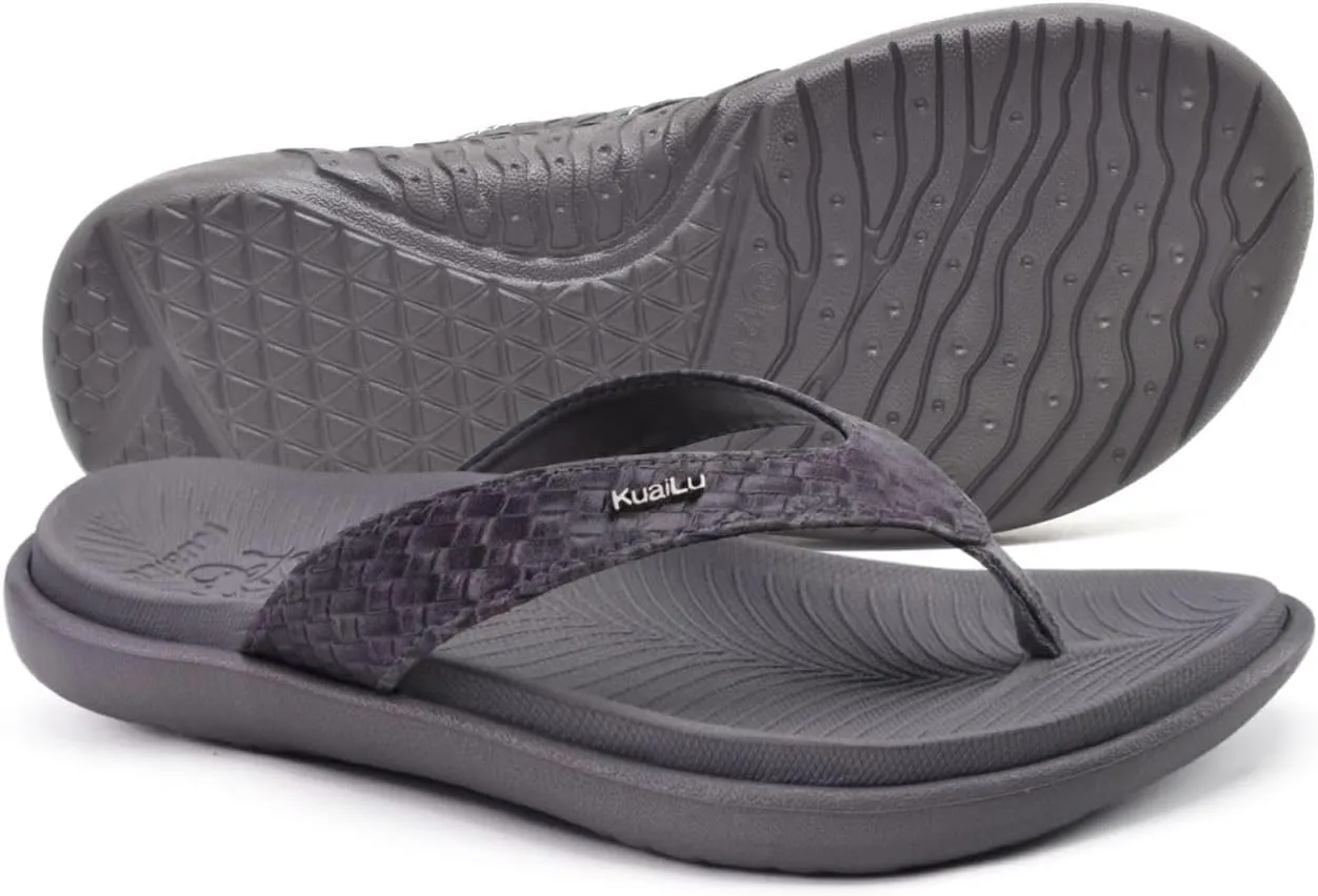 KuaiLu Womens Flip Flops Ladies Yoga Mat Comfortable Walking Thong Sandals With Plantar Fasciitis Arch Support Slip On Indoor Outdoor For Summer