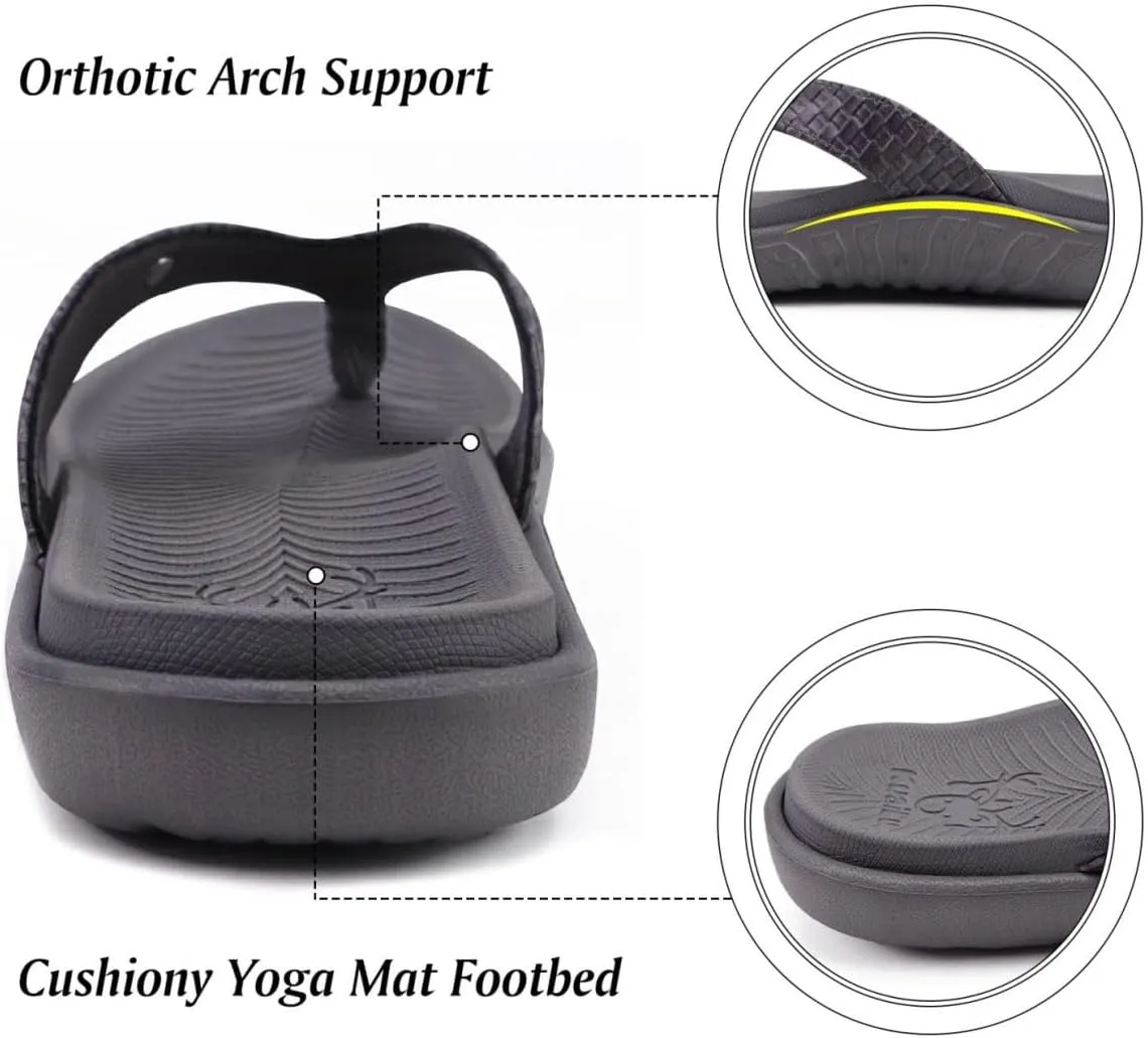 KuaiLu Womens Flip Flops Ladies Yoga Mat Comfortable Walking Thong Sandals With Plantar Fasciitis Arch Support Slip On Indoor Outdoor For Summer