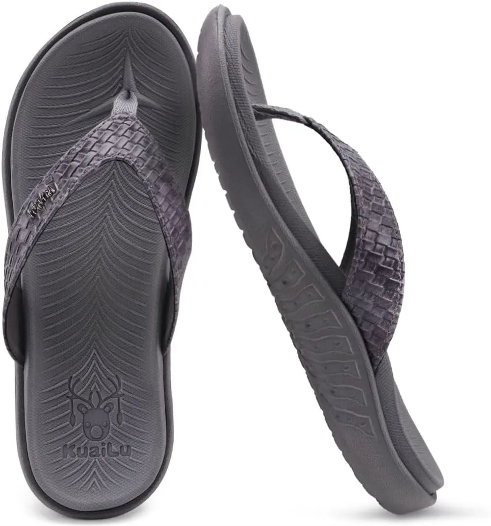KuaiLu Womens Flip Flops Ladies Yoga Mat Comfortable Walking Thong Sandals With Plantar Fasciitis Arch Support Slip On Indoor Outdoor For Summer