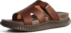 KuaiLu Womens Orthotic Slides Thick Athletic Cushion Recovery Sandals Open Toe Leather Strap Slip On Yoga Mat Ladies Sport Walking Sandles Comfortable Plantar Fasciitis Arch Support Brown Size 6
