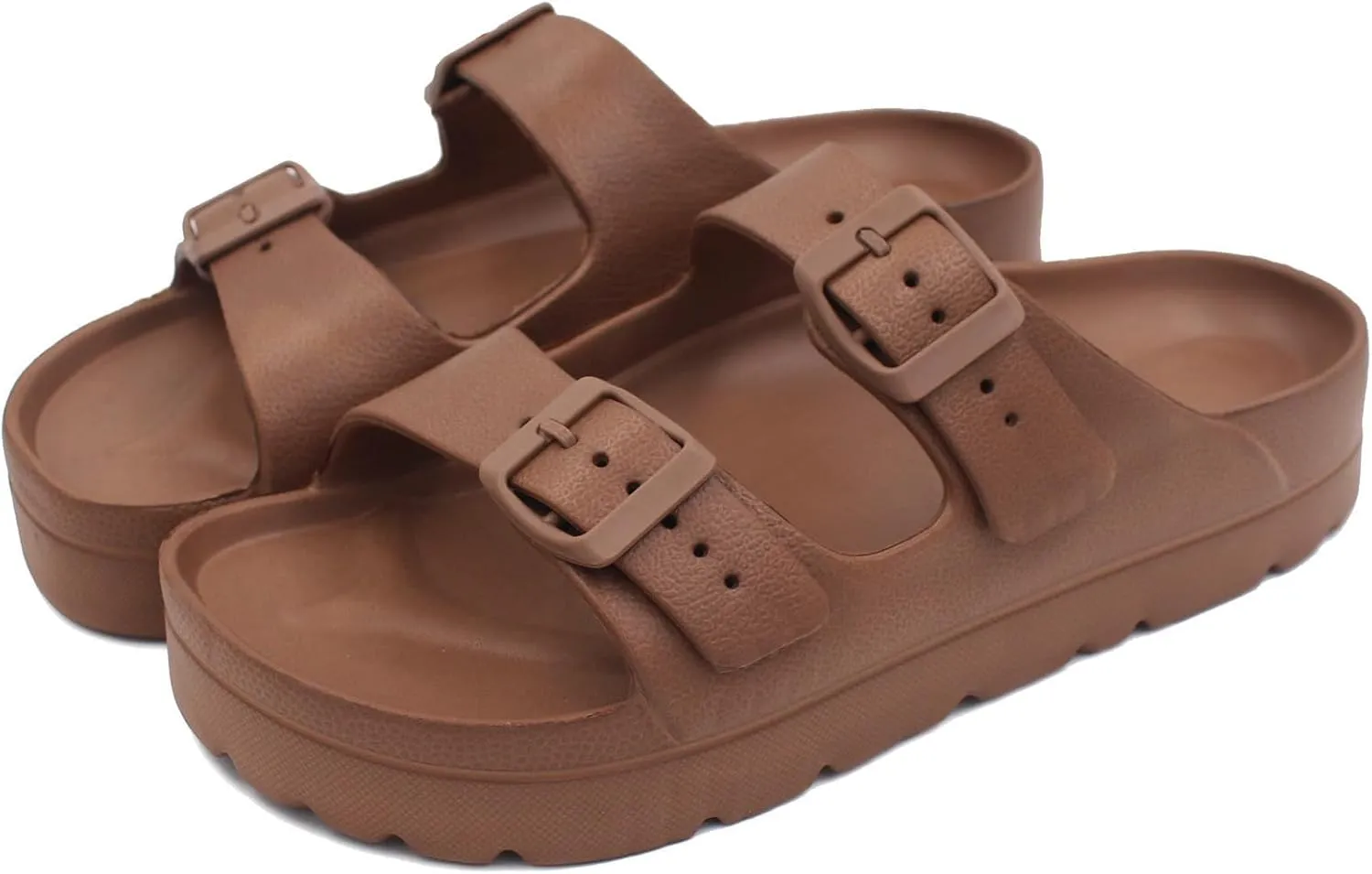 L LOUBIT Women's Platform Sandals with Arch Support Pillow Soft Adjustable Buckle Slides Lightweight Non-Slip Summer Beach Shoes