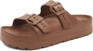 L LOUBIT Women's Platform Sandals with Arch Support Pillow Soft Adjustable Buckle Slides Lightweight Non-Slip Summer Beach Shoes