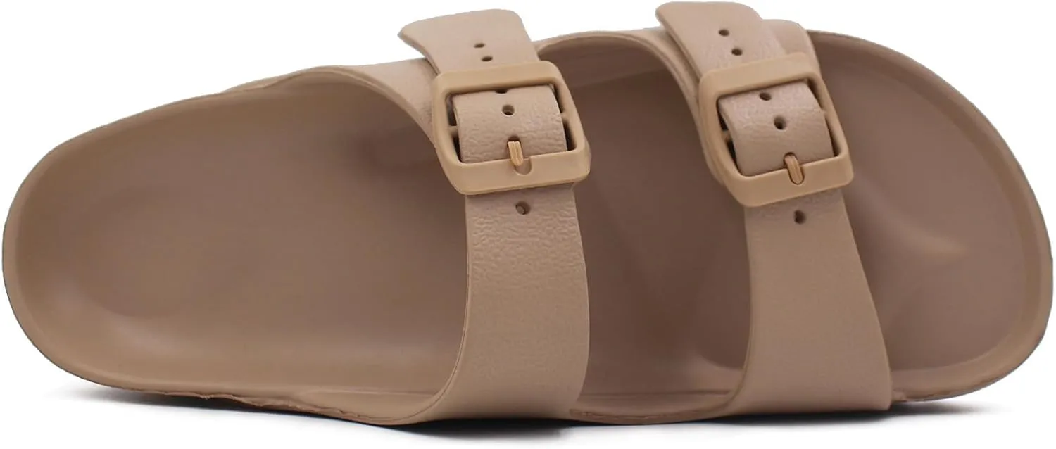 L LOUBIT Women's Platform Sandals with Arch Support Pillow Soft Adjustable Buckle Slides Lightweight Non-Slip Summer Beach Shoes