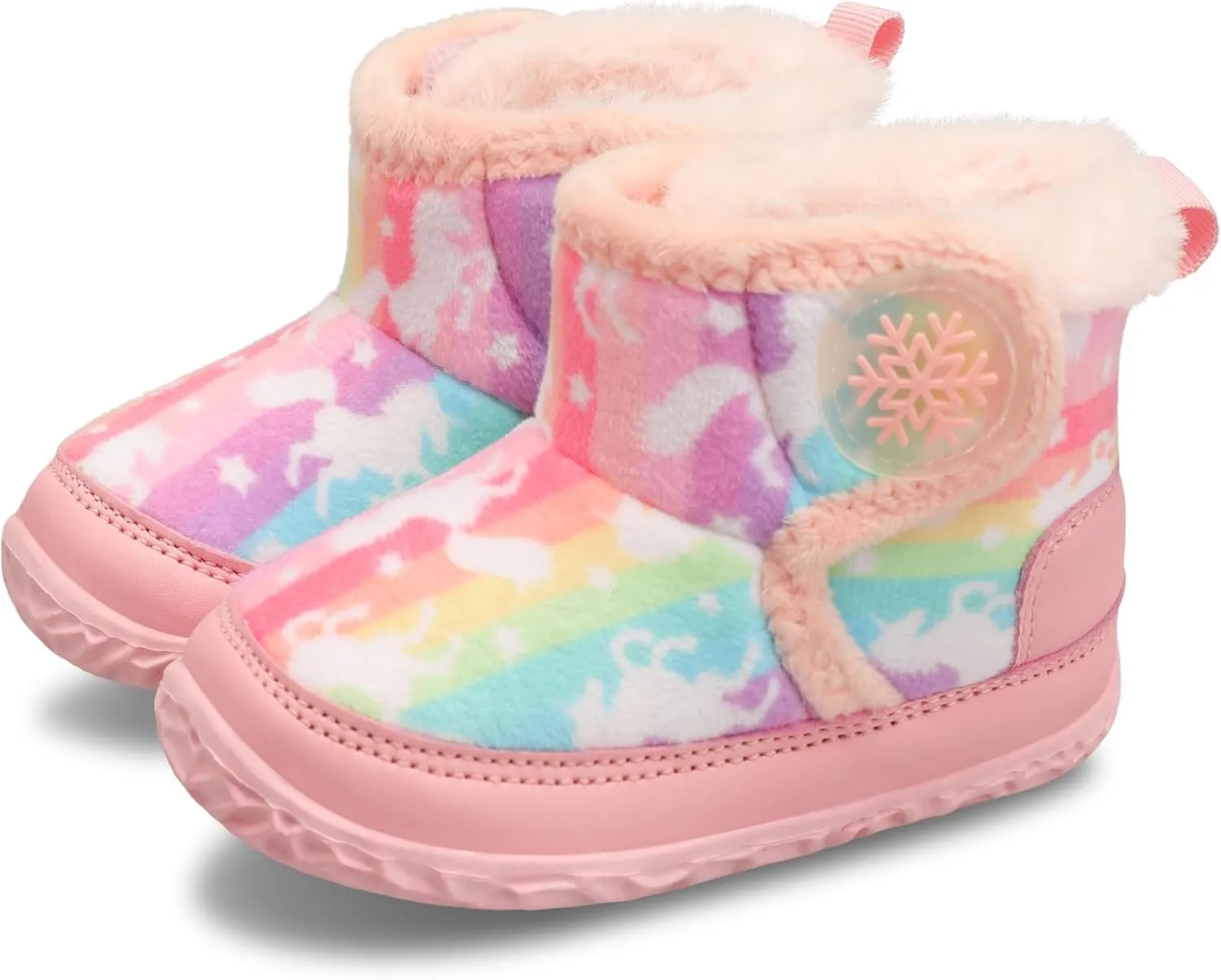 L-RUN Baby Boots for Infant Toddler Boys Girls Ankle Warm Suede Plush Lining House Slippers Little Kids Winter Shoes for Indoor Outdoor Walking