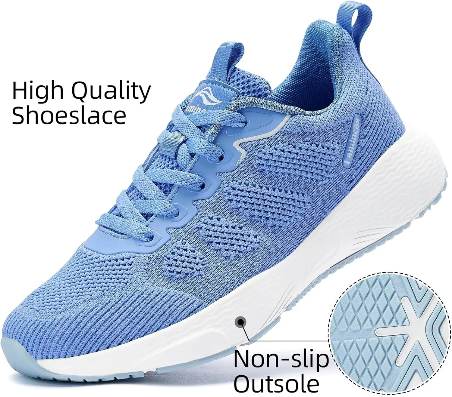 Lamincoa Women's Walking Shoes Running Lightweight Sneakers Comfortable Tennis Athletic Shoes Outdoor Gym Sport Workout