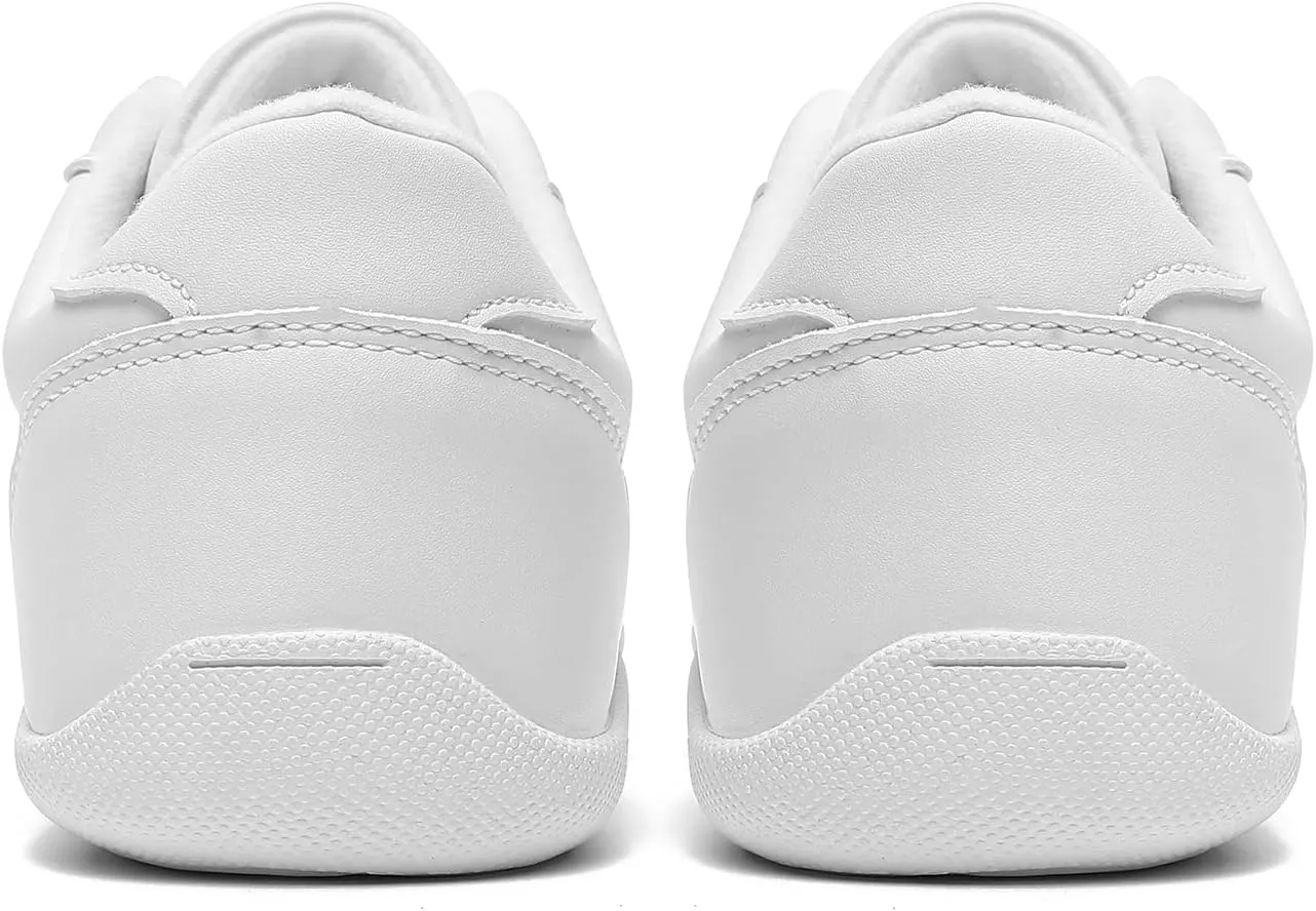 LANDHIKER Girls Cheer Shoes White Cheerleading Shoes Dance Athletic Training Tennis Breathable Youth Dancing Lightweight Competition Comfortable Cheer Sneakers