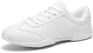 LANDHIKER Girls Cheer Shoes White Cheerleading Shoes Dance Athletic Training Tennis Breathable Youth Dancing Lightweight Competition Comfortable Cheer Sneakers