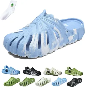 LELEBEAR Monstera Slippers for Men Women, Variegated Monstera Shoes, Monstera EVA Thick Sole Pillow Slippers Sandals
