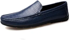 Loafers for Men Round Toe Faux Leather Plaid Print Loafer Shoes Resistant Flexible Lightweight Classic Slip On