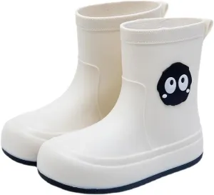 Loizziuy Women's Cute Cartoon Rain Boots Plush Lined Non-Slip Waterproof Shoes Student Short Boots Outdoor Water Shoes
